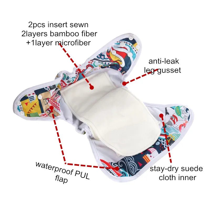 Многоразовые детские подгузники с бамбуковой вставкой на 3 15 кг|cloth diaper|bamboo diaperbaby