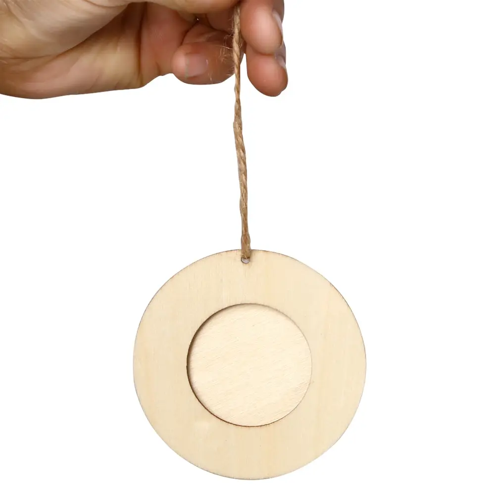 10 шт. Мини Круглая деревянная фоторамка для картины подвесное украшение дома DIY