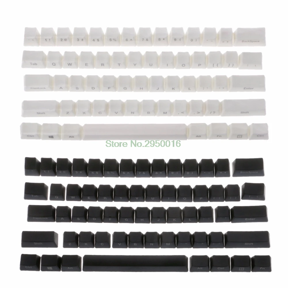 61 Ключ боковая печать 60 OEM профиль толстые PBT колпачки для механической клавиатуры GH60 покер 61 черный/белый колпачки для ключей C26