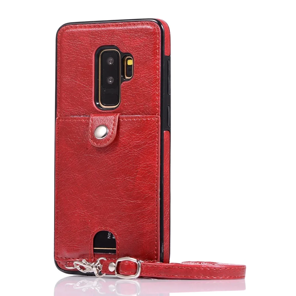 Модный чехол-кошелек для samsung Galaxy S9, чехол для samsung S8 S9 Plus, S7 Edge, кожаный чехол с карманом для карт, ремешок