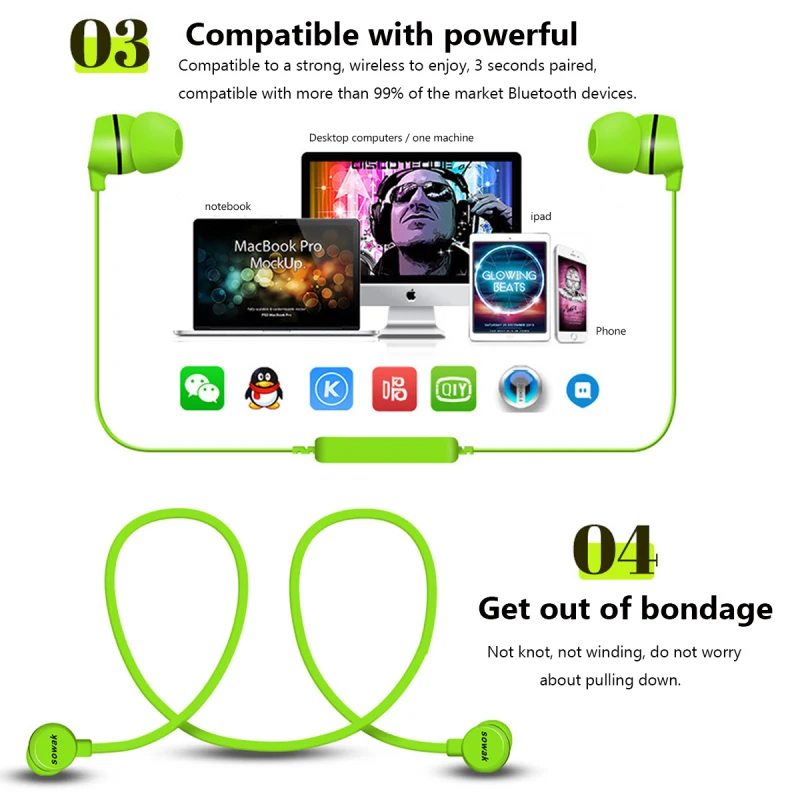 Новый H3 Bluetooth наушники для спорта бега Беспроводной наушников Мини V4.1 стерео Бас