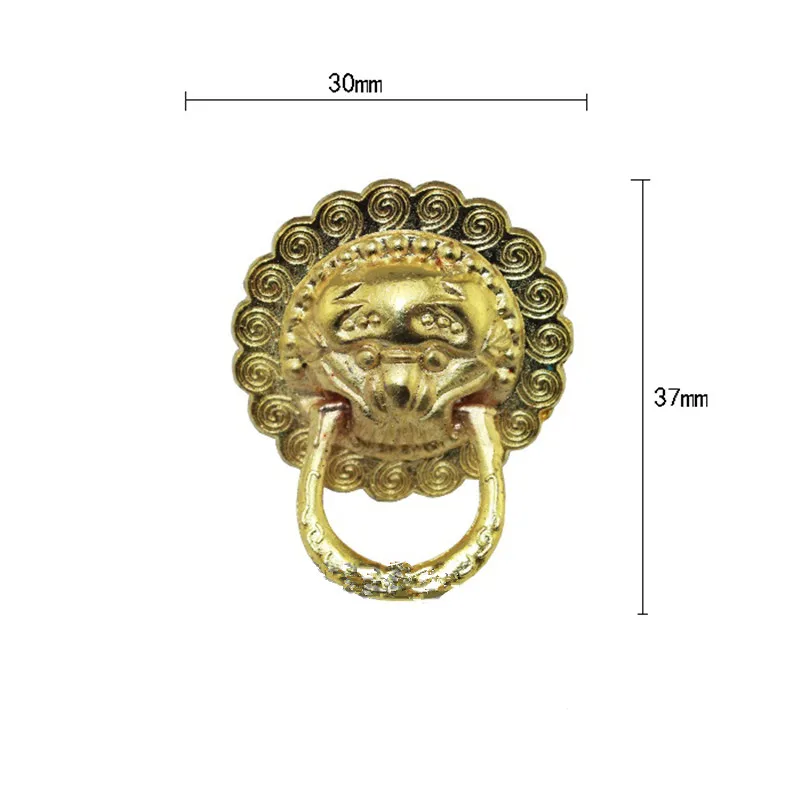 Небольшой Винтаж голова льва мебель дверная ручка сплава цинка Кабинет комод