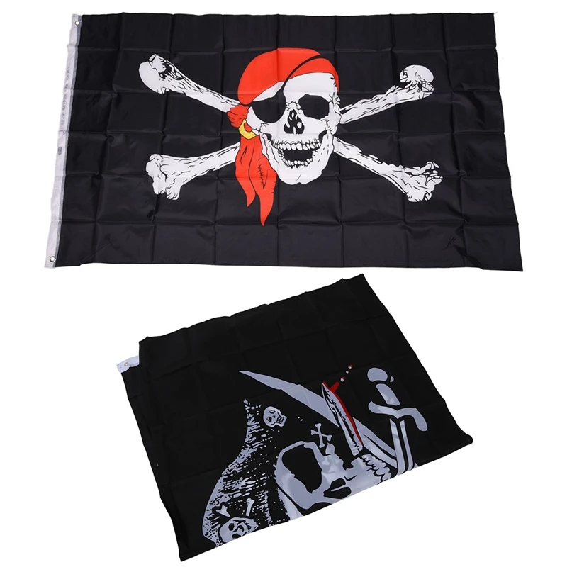 Пиратские флаги Карибский череп пиратский Скелет Sabre Jolly Roger 150x90 см новинка 3x5