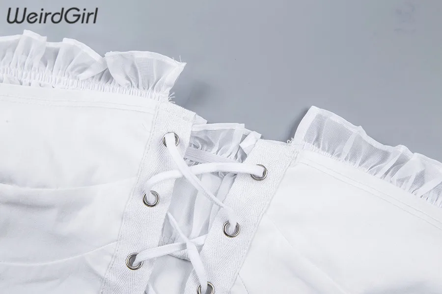 Weirdgirl, женские футболки, сексуальные и Клубные, модные, женские, бандажные футболки, короткий рукав, с открытыми плечами, одноцветные, для девушек, летние, базовые футболки, новинка