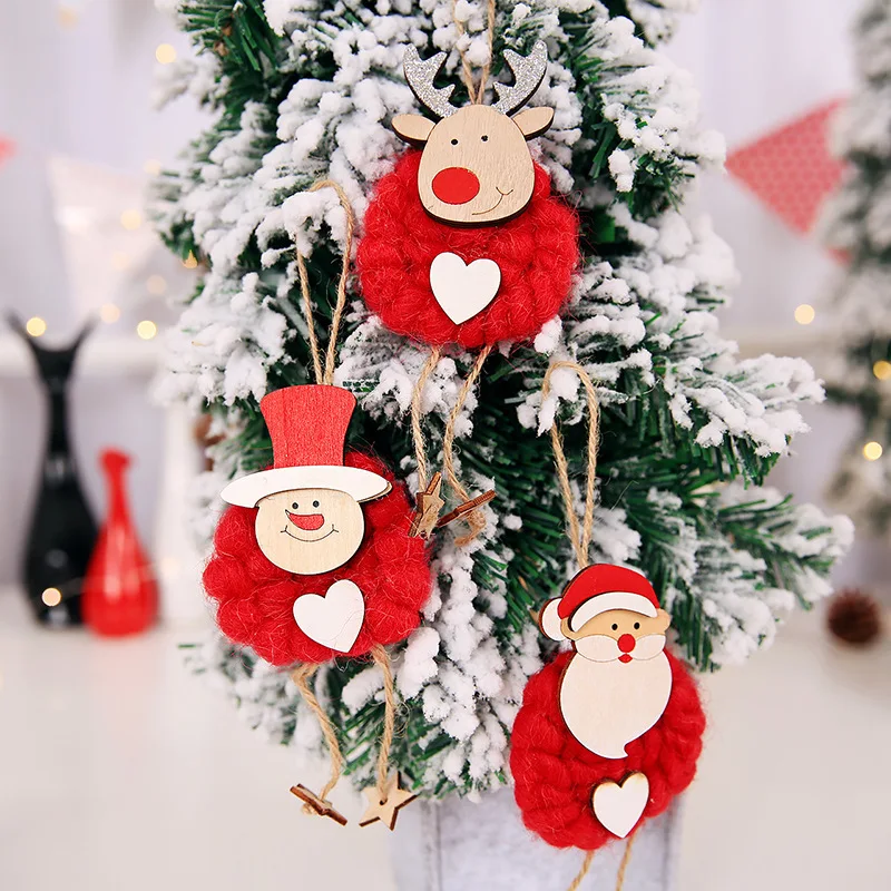 

Zilue 1set/lot Christmas Decorations Felt Hangings Supplies Hotel Window Fabric Doll Pendant With Hand Christmas Tree Decoration