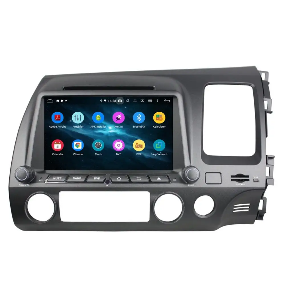 Автомобильный DVD-плеер PX6 4 Гб + 64 ГБ 2 din 8 дюймов Android 10 GPS для Honda Civic Right 2006-2011 стерео
