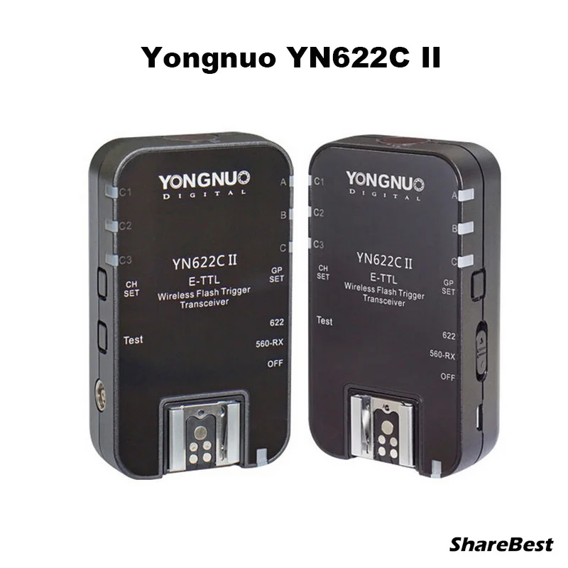 One Set Светодиодная лампа для видеосъемки YONGNUO YN-622C II RX YN622C II HSS E-TTL вспышка триггера приемопередатчик для Canon Камера совместим с YN622C YN560-TX RF-603 II - Цвет: One Set
