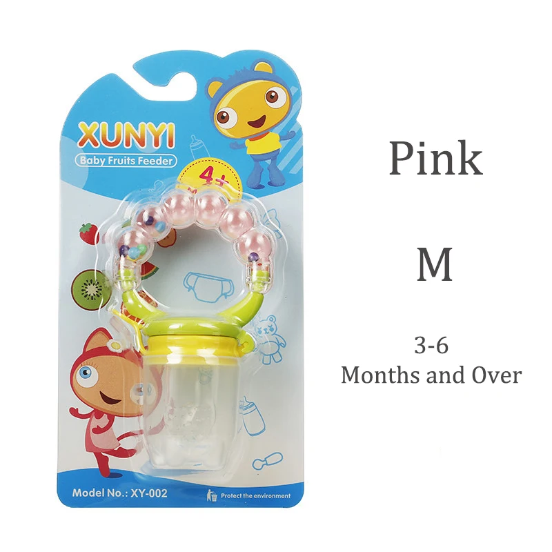 Pink M 1 шт. бутылочка для кормления свежих продуктов, Детская соска для кормления детей, кормушка для фруктов, соски для кормления, безопасные детские принадлежности, соска, бутылочки - Цвет: Pink M