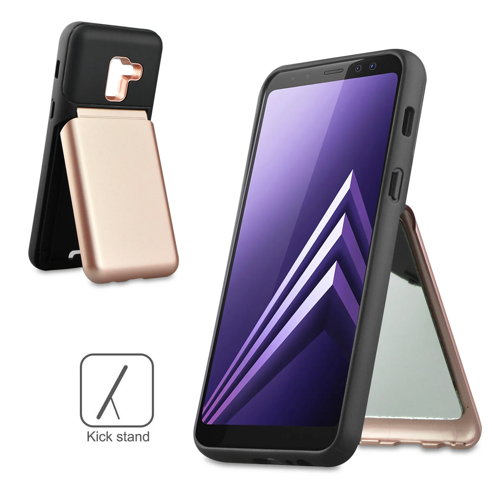 COOKZU зеркальный чехол для Samsung Galaxy S8 S9 plus макияжа A8 девочек с откидной крышкой и