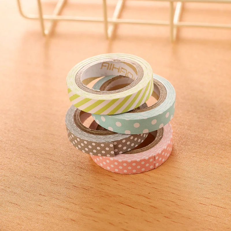 5 шт./лот DIY милые кавайный конфетный цвет Васи клейкие ленты в горошек записки