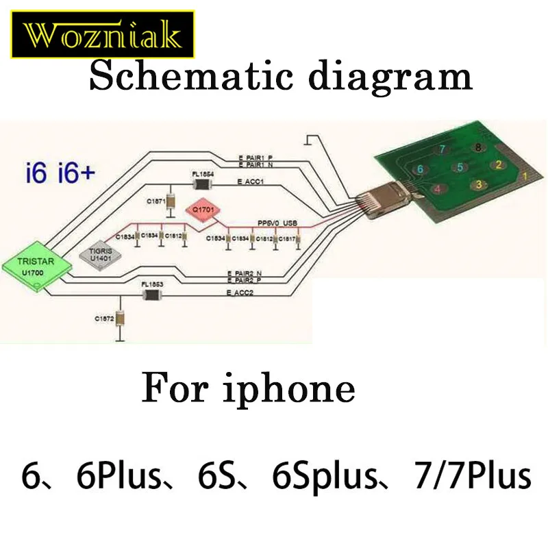 5 шт. Гибкая тестовая плата для зарядки iPhone 8 7 6 6S Plus/для Android Micro USB ремонт