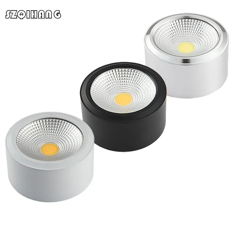 7W/10W/15W Dimmable led spot downlight High Power LED Ceiling Spot Light Surface Mounted LED Downlights AC85-265V