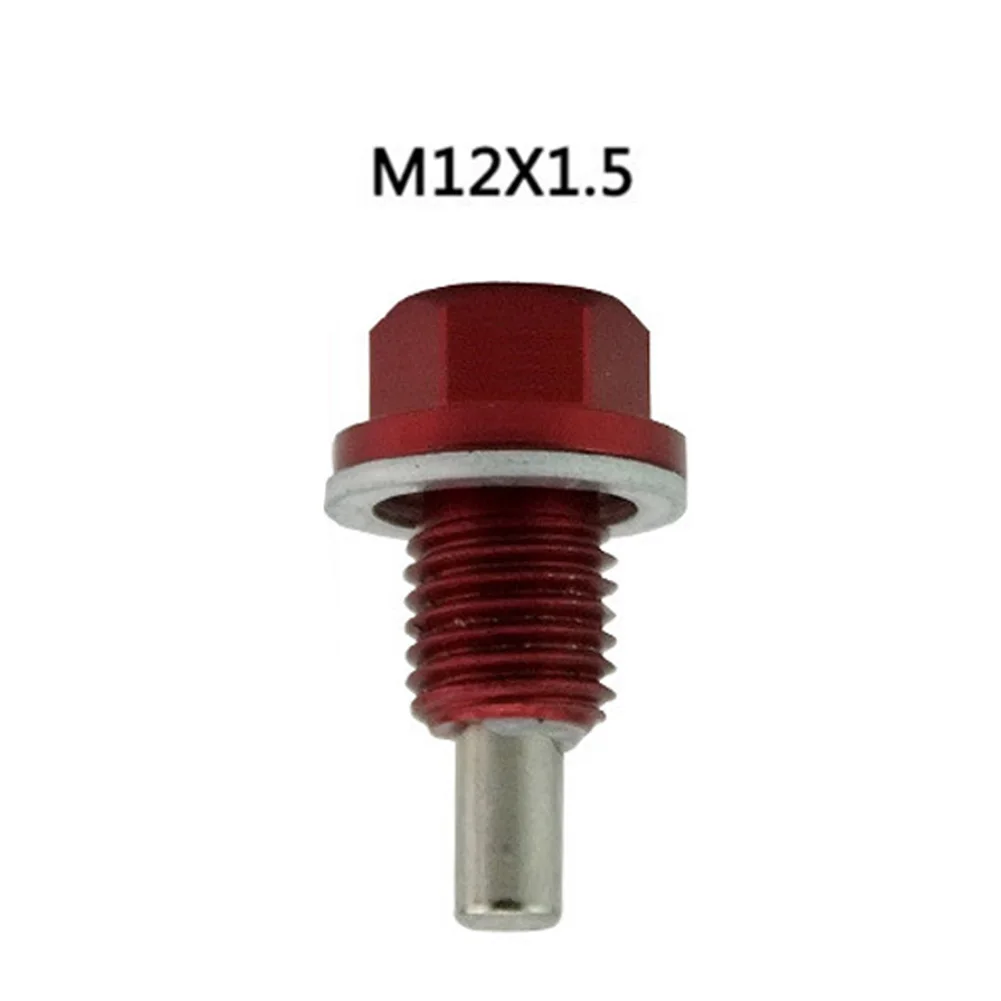 Красный M12x1.5 M12x1.25 M14x1.5 Магнитный маслосливную пробку и слива масла сливная гайка ODP12125/1215/1415 - Название цвета: Красный