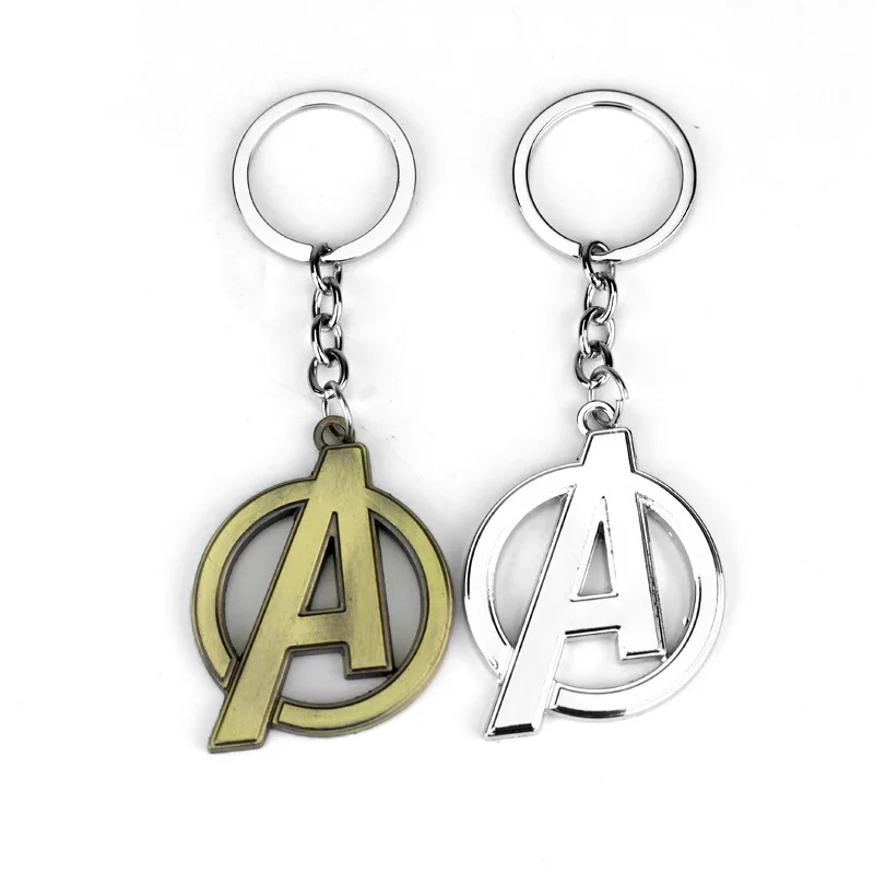 Marvel Iron Man Tony Stark Keychain Figure Toys The Avengers Age of Ultron Logo Vintage Bronze Metal Keyring Pendan | Игрушки и хобби