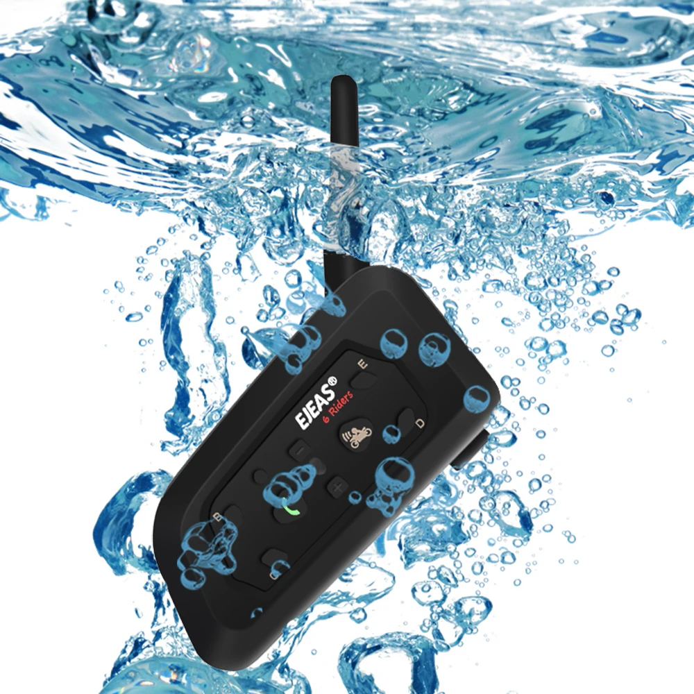 EJEAS 1200M V6 Pro мотоциклетная Bluetooth гарнитура для шлема 6 Riders Multi BT Interphone беспроводной