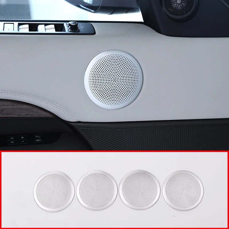 

Автомобильный Стайлинг из алюминиевого сплава, звуковая крышка динамика для Land Rover Discovery 5 2017-2020, серебряные аксессуары для интерьера автомо...