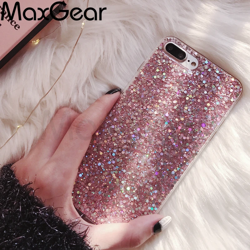 Яркий блестящий чехол s для iPhone X, XR, XS, MAX, 8, 7, 6, 6S Plus, чехол, мягкий силиконовый блестящий чехол, для iPhone 5S, se, Capa