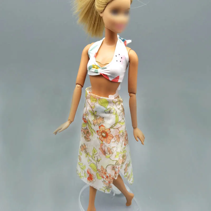1 комплект мягкий бюстгальтер и трусы цветочный цветок бикини для куклы Барби