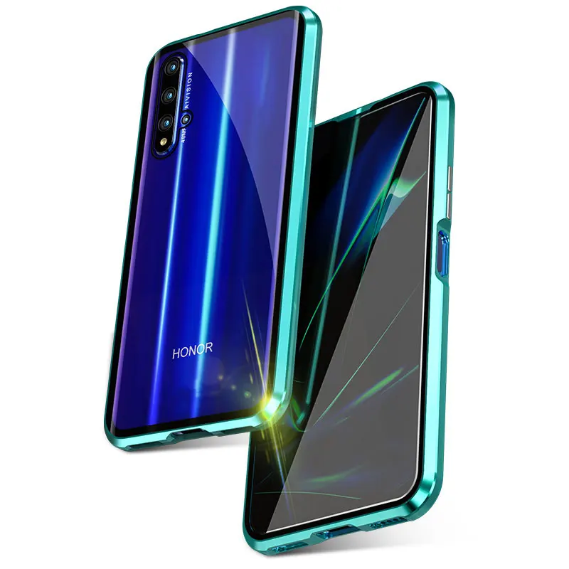 AmzBoon 360 двусторонний Полный Магнитный чехол для huawei Honor 20 Pro, передний задний стеклянный чехол, чехол для huawei Honor 20i, Магнитный чехол