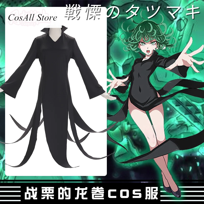 Аниме ONE PUNCH MAN tatsumaki Косплей Костюм Черное длинное платье|Костюмы аниме| |