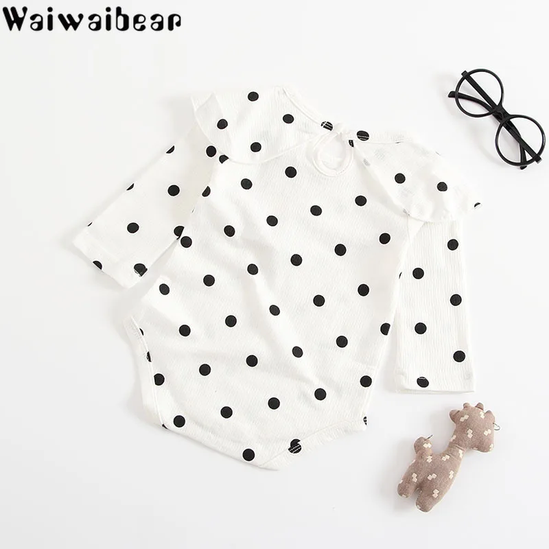 Унисекс комбинезон для новорожденных девочек Waiwaibear с длинными рукавами из хлопка ZHBB16.