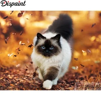 dispaint full squareround drill 5d diy diamond painting animal cat embroidery cross stitch 3d home decor a11993