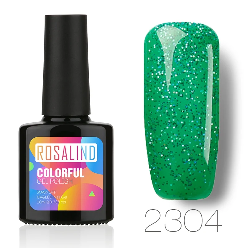 2304 ROSALIND Гель-лак для ногтей Зеленый Бриллиант Лак для ногтей замачиваемый Гель-лак УФ светодиодный лак для ногтей полустойкий - Цвет: 2304