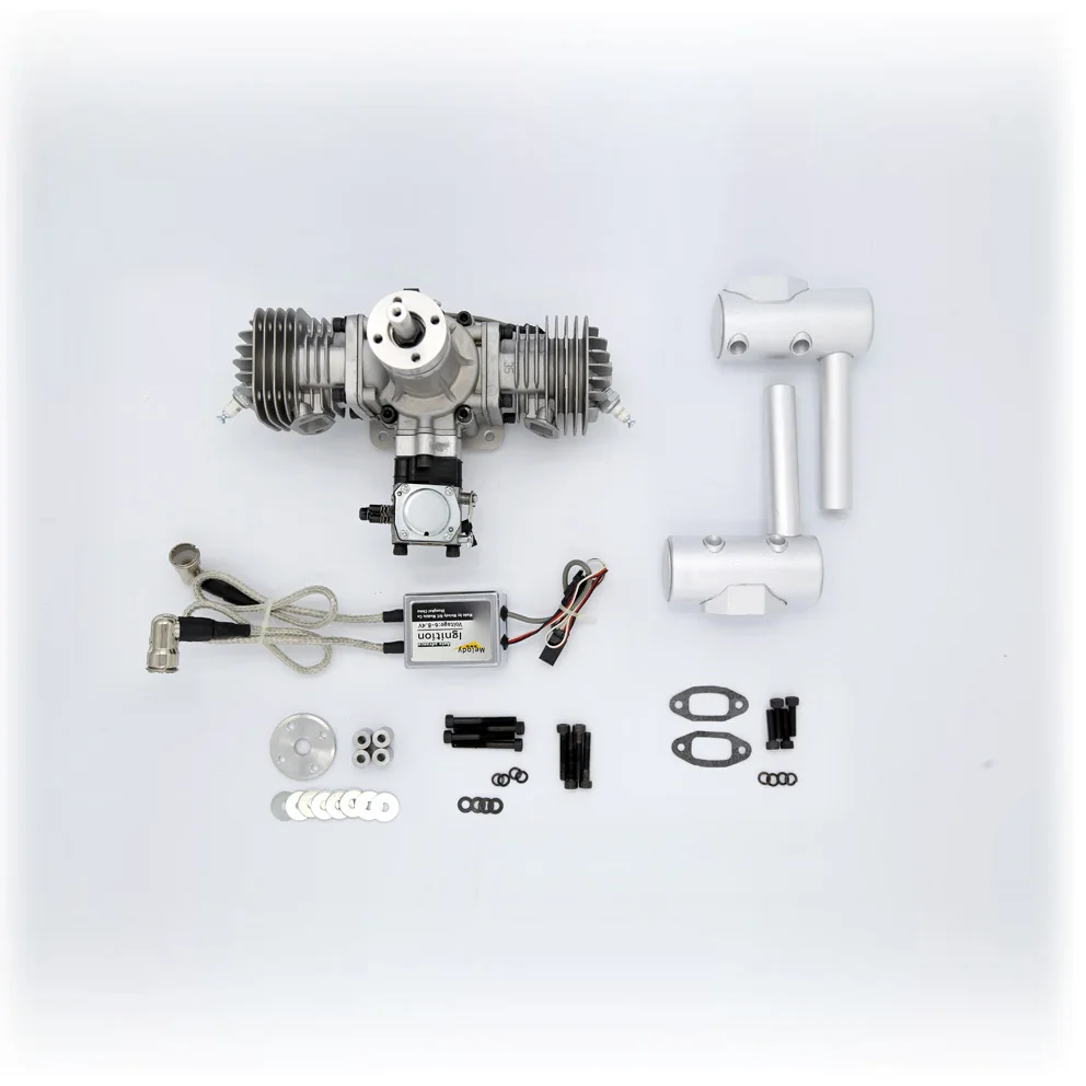 Двухцилиндровый газовый двигатель MLD 70CC обновленная версия с новым CDI и