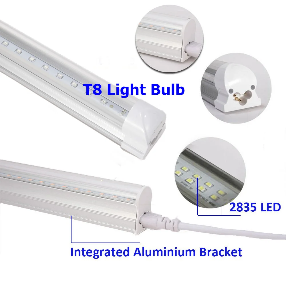 T8 White Color Full Secptrum LED Growth Light Bar Indoor Plant Pack of 4 | Growing Lamps