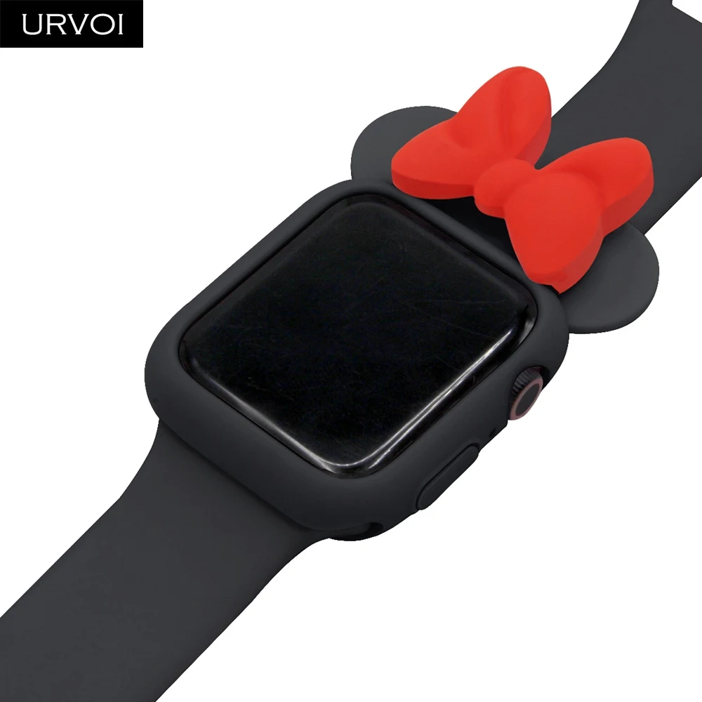 URVOI ТПУ чехол для apple watch полный мультяшный чехол серии 5 4 3 2 ремешок силиконовый бампер для iWatch чехол для Минни Маус