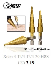XCAN 4-32 мм HSS Nano с синим покрытием Ступенчатое сверло для сверления электроинструментов Металл Высокоскоростная сталь дерево Дырокол шаг конусное сверло
