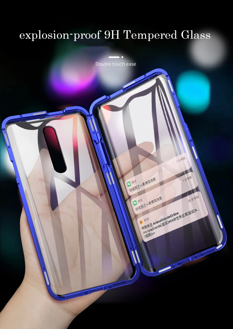 Магнитный чехол для телефона для Xiao mi Red mi K20 Pro Note 8 Pro 7 алюминиевый бампер с двойным стеклом для Xiaomi mi CC9 mi 9T A2 6X чехол
