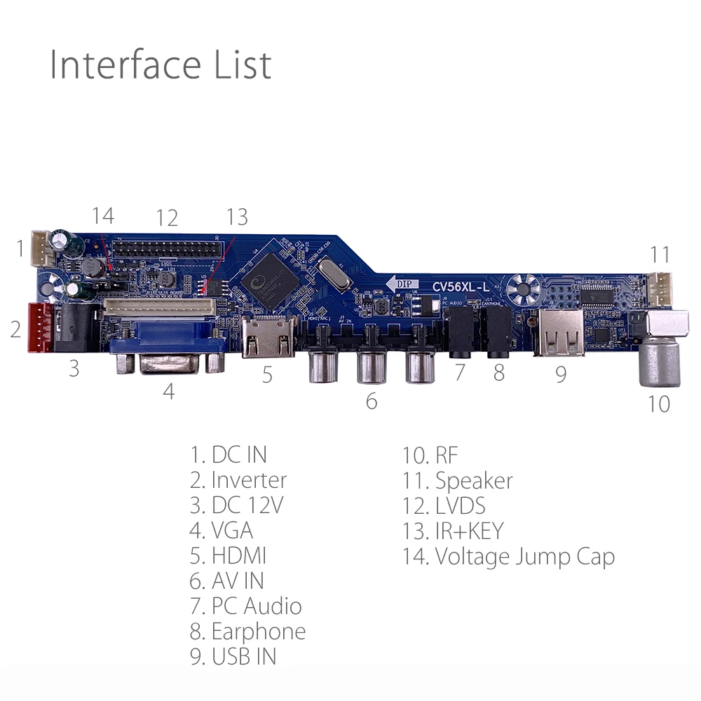 CV56XL-L Универсальный ЖК LED ТВ контроллер драйвер платы комплект ТВ/ПК/VGA/HDMI/USB интерфейс матричный V53RUUL-Z1