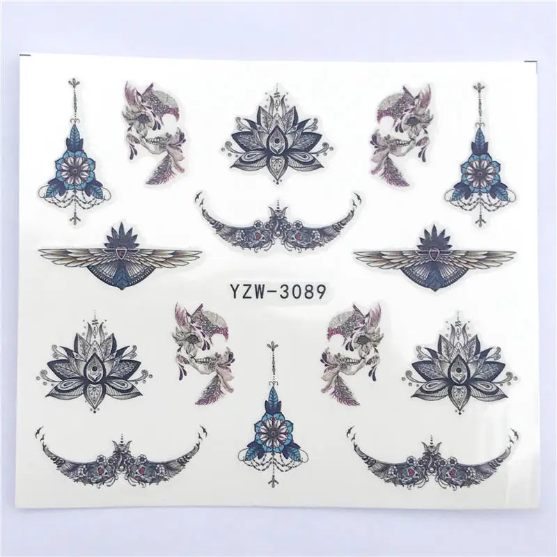 1 шт. Хит наклейка для ногтей черное ожерелье ювелирное изделие красота Водная