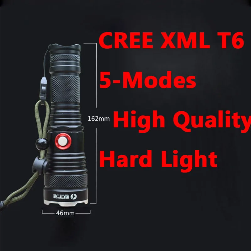 Высококачественный перезаряжаемый светодиодный фонарик XM L T6 для съемки на