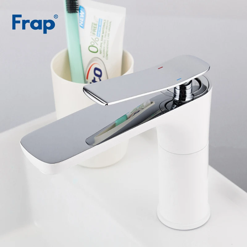 

Хромированный белый смеситель Frap Y10032, кран для раковины в ванную комнату, крепление на раковину
