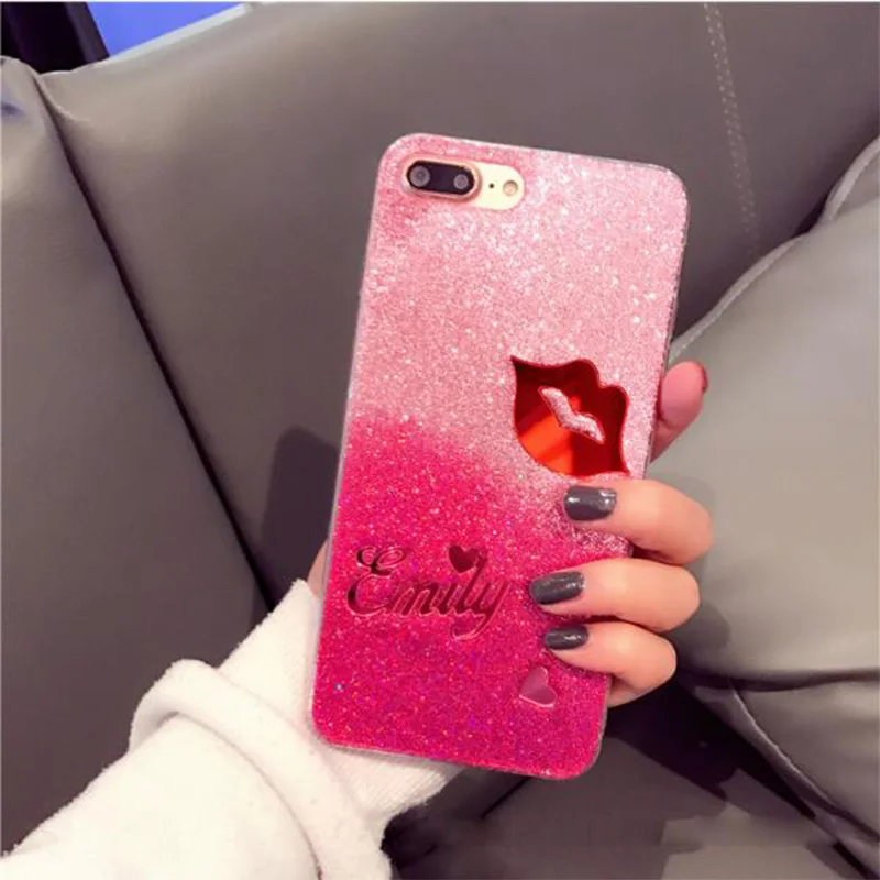 Новый градиент флэш-любовь губы для iphone7 7 плюс мобильный телефон оболочки ip6 6S 6 P