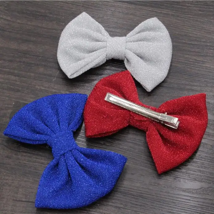 

10pcs/lot 4th of July Hair Bows With Clip, Hair Accessories 5'' Glitter Hair Flowers Clips, Headwear Free epacket/CAPA