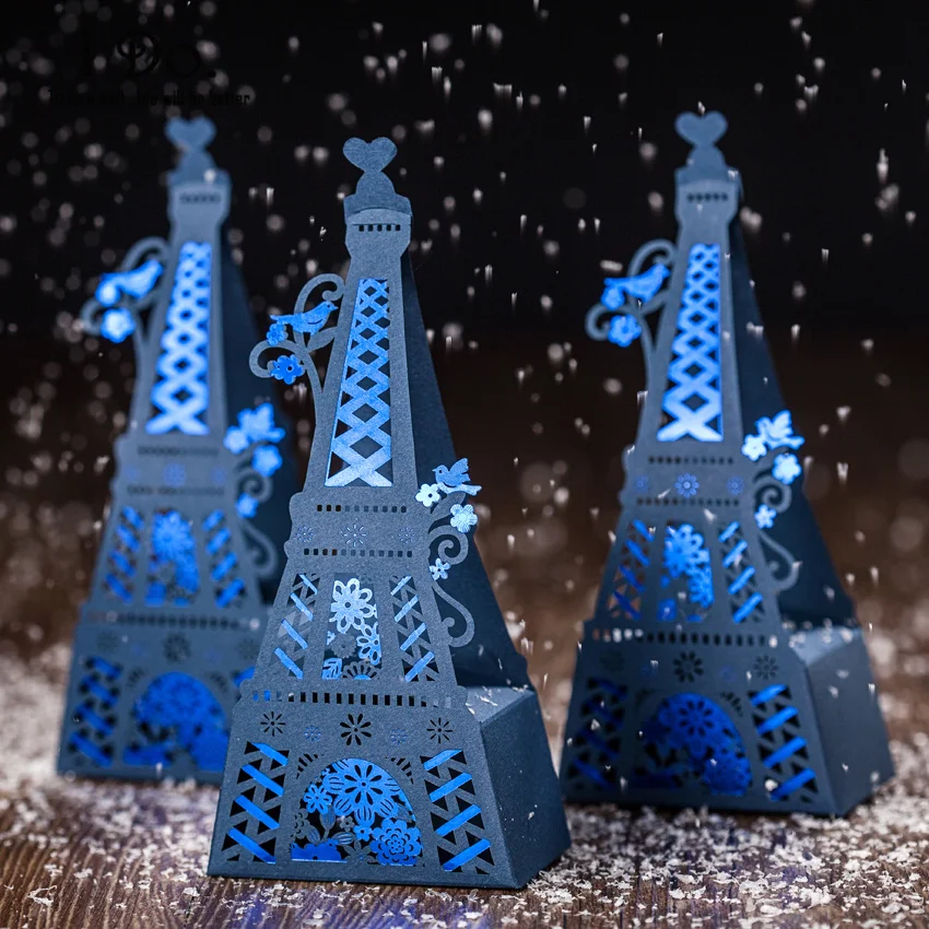 Бесплатная Доставка 10 шт. Эйфелева Башня Свадьбы Пользу Коробки Конфеты Венчания
