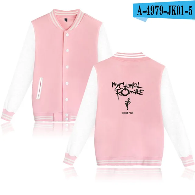 pink and white MCRX Повседневная Толстовка Куртка форменное пальто осень зима модные толстовки спортивный костюм хип хоп размера плюс куртки для колледжа одежда - Цвет: pink and white