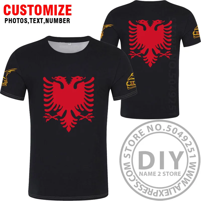Style 4 ALBANIA eagle футболка пользовательское имя номер тренажерные залы alb фитнес фото Флаг Футболка al печать респиратор текст слово - Цвет: Style 4