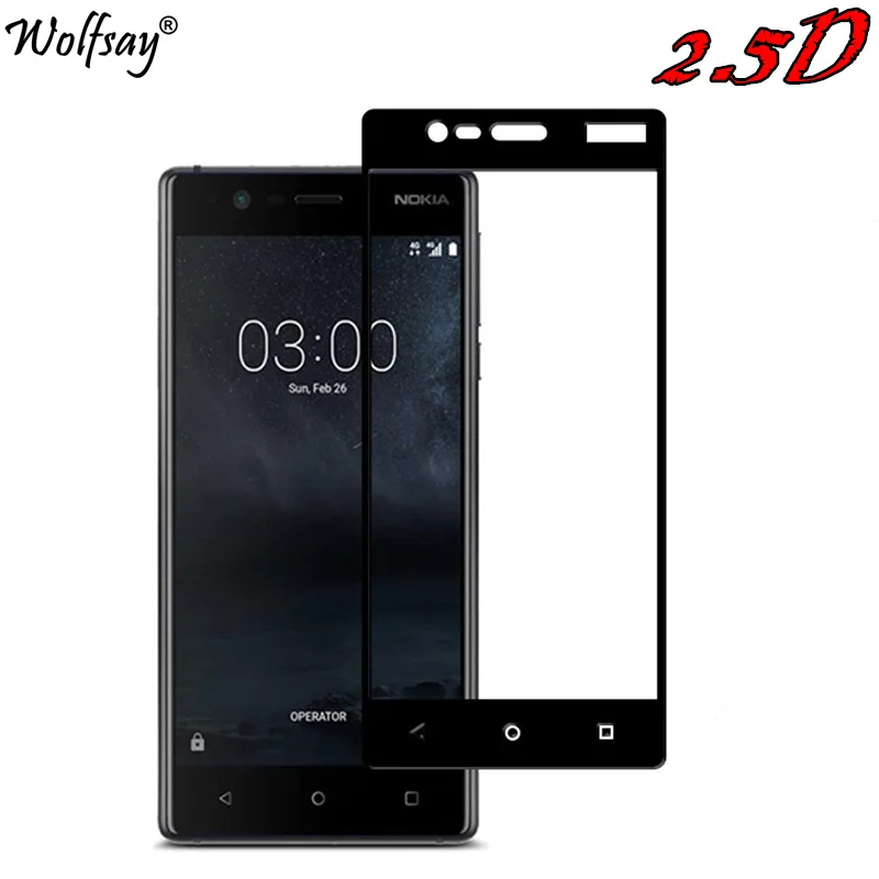 Закаленное стекло для Nokia 3 защита экрана с полным покрытием противоударное
