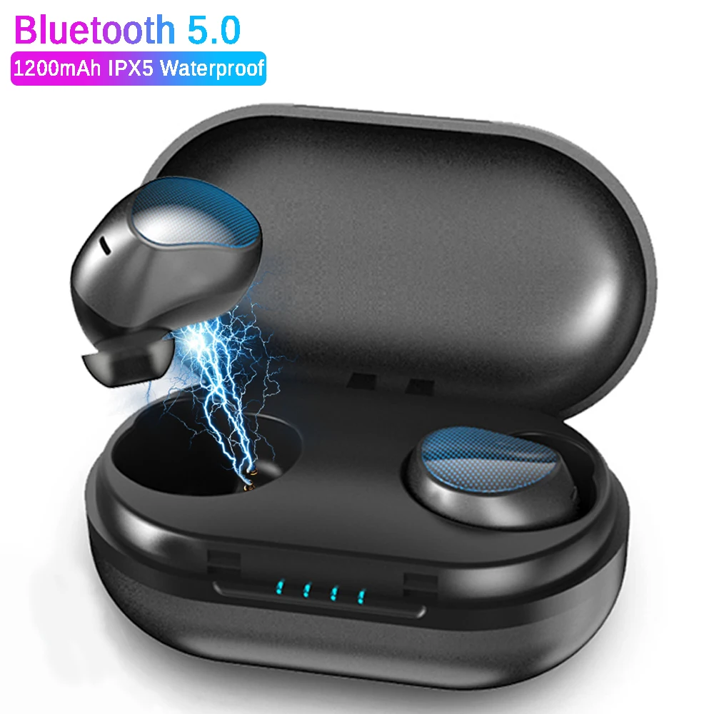 T10 TWS Bluetooth наушники гарнитура настоящая Беспроводная зарядка Bluetooth V5.0 пояс Зарядка сокровище наушники настоящие беспроводные наушники