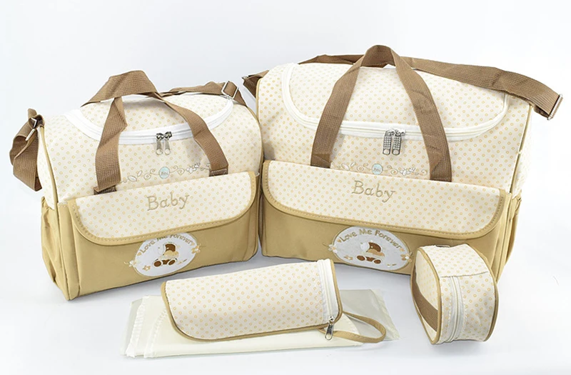 5pcs/set Baby Diaper Bag Large Capacity Organizer Bag Changing Nappy Bag For Baby Moms Maternity Bag