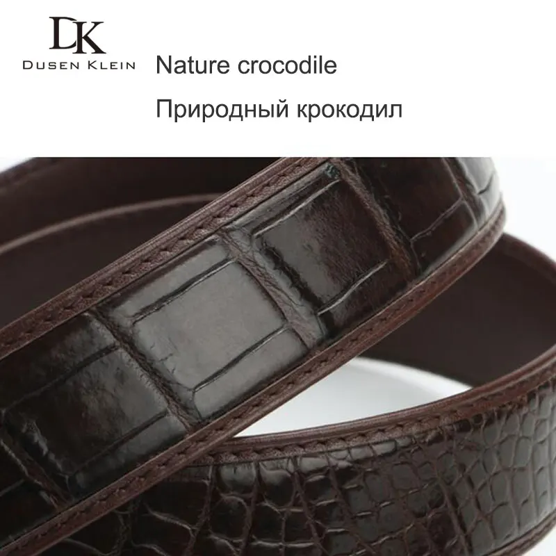 Новые оригинальные ремень из кожи крокодила мужчин Дюсенов Klein бизнес случайный нержавеющей стали bucklet кожаный поясной ремни DK-E302