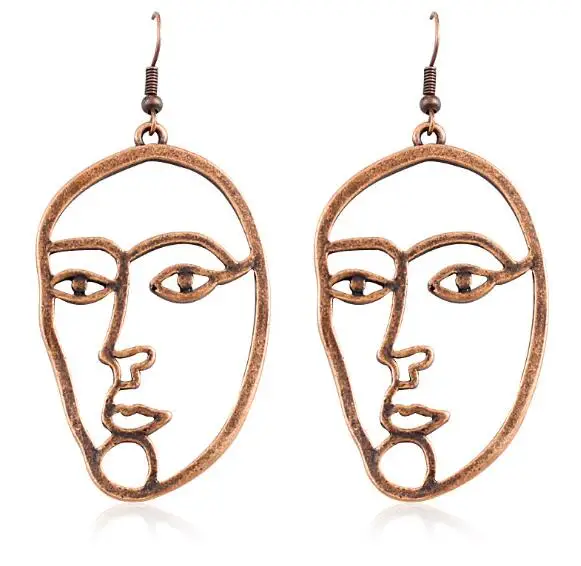 Винтажные серьги-капельки из бронзы с эффектом преувеличения объемный силуэт
