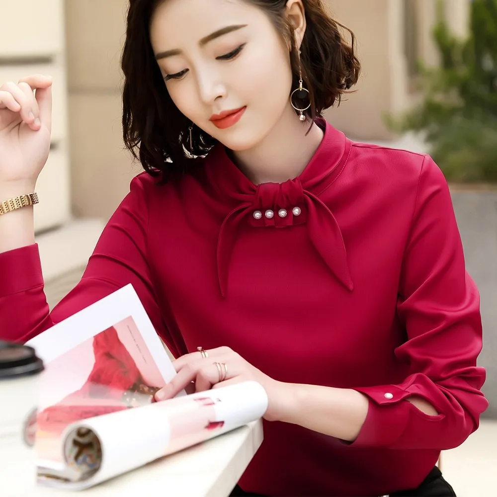 

Fashion Woman Blouse 2021 Autumn Women Blouse Long Sleeve Chiffon Blouse Shirt Plus Sze Women Tops Blouse Women Shirts 1605 50