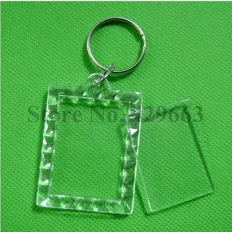 1000 шт. прямоугольные кружевные прозрачные кольца для ключей с фоторамкой |