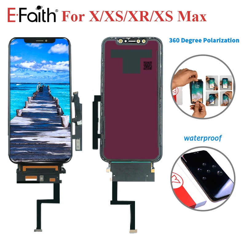 10 шт. E Faith Amoled дисплей для iphone X XS ЖК экран XR дигитайзер в сборе Замена OLED lcd черный