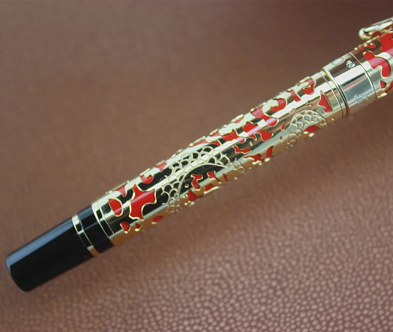 Jinhao 5000 красная и Золотая шариковая ручка ВЕК Дракон тисненые роскошные